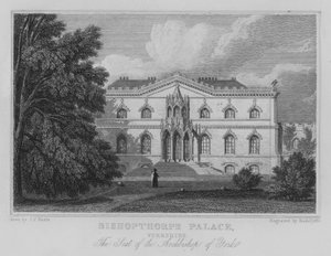 Bishopthorpe Palace, Yorkshire, The Seat of the Archbishop of York (gravura) de John Preston Neale