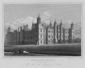 Burleigh House, Northamptonshire, The Seat of the Marquess of Exeter (gravura) de John Preston Neale
