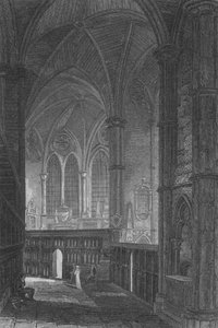 Entrada no corredor Sul, Abadia de Westminster (gravura) de John Preston Neale