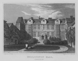 Heslington Hall, Yorkshire (gravura) de John Preston Neale