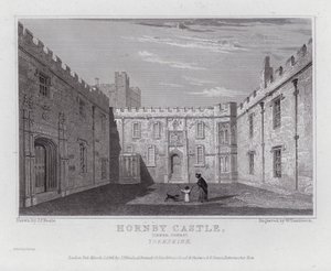 Hornby Castle, Inner Court, Yorkshire (gravura) de John Preston Neale