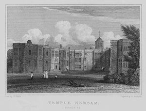 Temple Newsam, Yorkshire (gravura) de John Preston Neale