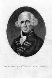 Richard Howe 1726-1799, 1º Earl Howe, almirante inglês, século XIX.