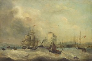 Docas de Cardiff (Óleo sobre tela) de J. Price