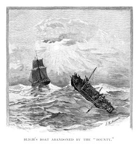 Barco do capitão Blighs abandonado pela recompensa, 1789 1886.
