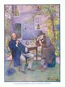 Carlyle e Tennyson conversaram e fumaram juntos, do pub English Literature by TC & EC Jack, c.1920