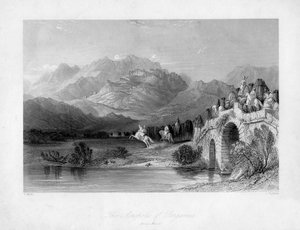 A acrópole de Pergamum Bergama, Turquia, século XIX.