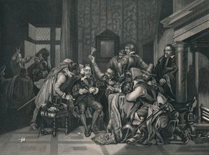 Charles o primeiro na sala de guarda, 1649, meados do século XIX. de J. Rogers