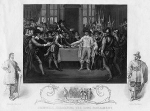 Oliver Cromwell 1599-1654 dissolvendo o Parlamento Longo, século XIX.