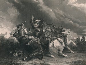 Sir William Russell na batalha de Zutphen, 1586, c1830s. de J. Rogers