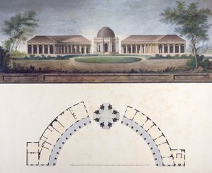 O Templo do Sol no Eremitério Bayreuth c.1780 (wc no papel) de J. Saher