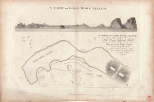 Uma carta da ilha Lord Howe de J. Stockdale