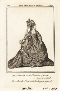 Miss Elizabeth Younge na personagem de Zara em William Congreves The Mourning Bride de J. Thornthwaite