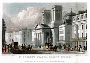 Capela de St Georges, Regent Street, Westminster, Londres, 1827.