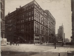 O canto sudeste das ruas Dearborn e Monroe, Chicago, 1890 de J. W. Taylor