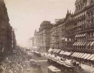 Vista, de, rua estatal, olhar, norte, de, rua madison, chicago, 1890 de J. W. Taylor