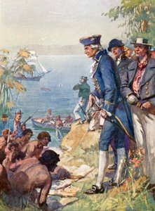 Capitão Cook em terra no Taiti, 1769