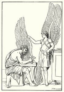 Dédalo e Ícaro, a partir de um baixo-relevo, Roma (litografia)