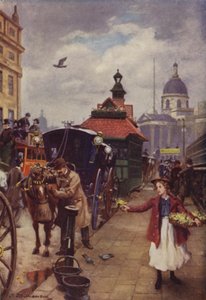 O taxista e o seu cavalo (cor litho) de J. Williamson