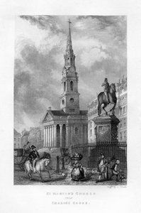Igreja de St Martins de Charing Cross, Londres, século XIX. de J. Woods