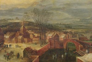 Paisagem com patinadores de J. and Momper, J. de Brueghel