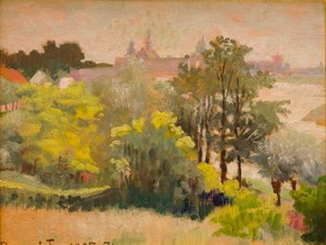 Vista de Cracóvia a partir de Zwierzyniec de Jacek Malczewski