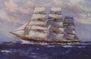 Veleiro Taranaki (cor litho) de Jack (after) Spurling