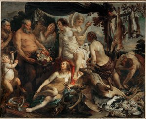 Le repos de Diane chasseresse - Diana descansa depois da caçada ... de Jacob (studio of) Jordaens