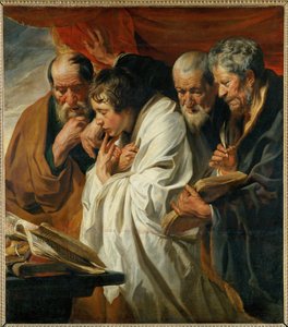 Os quatro evangelistas Mateus, Lucas, Marcos e João ... de Jacob (studio of) Jordaens