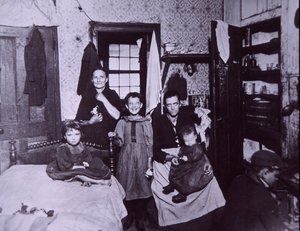 Moradia em favela, Nova Iorque c.1905 (foto a p/b)
