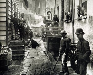 Vista, de, pequeno, itália, rua amora, nova iorque, eua, c.1890