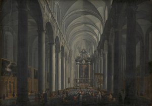 Interior da Igreja Jesuíta em Bruges de Jacob Balthasar Peeters