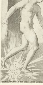 Apolo com coroa de louros em uma carruagem Deuses e Deusas (título da série) de Jacob Binck