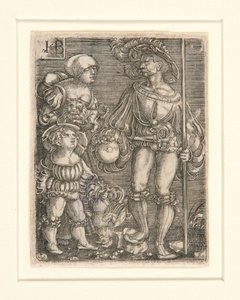 Soldado de infantaria com mulher e criança de Jacob Binck