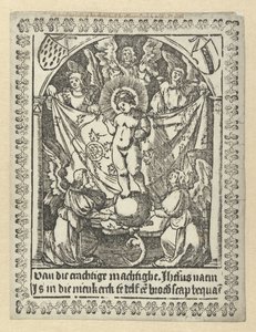 Impressão de oração para irmandade de Jesus de Jacob Cornelisz van Oostsanen (school of)