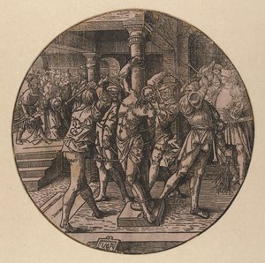 Flagelo de Cristo The Round Passion (título da série) de Jacob Cornelisz van Oostsanen