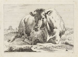 Vaca reclinada
Seis estampas após desenhos de vários mestres (título da série)