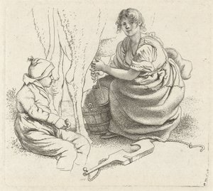 Mulher ordenhadora Impressões de estudo / Etudes gravées (título da série)