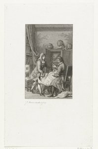 O czar Pedro, o Grande e o prefeito Nicolaes Witsen estudando um mapa, 1814 de Jacob Ernst Marcus