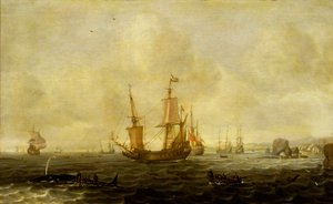 Uma frota baleeira holandesa, meados do século XVII (óleo sobre painel) de Jacob Feyt de Vries