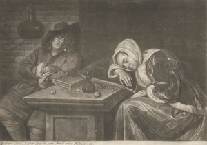 O homem e a sua mulher a dormir à mesa
