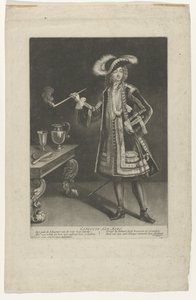 Retrato do Capitão Jan Bart, de pé com tubo
Capiteyn Jan Bart (título sobre o objecto) de Jacob Gole