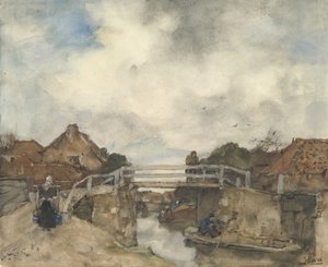 Canal holandês, Rijswijk, segunda metade do século XIX. de Jacob Henricus Maris