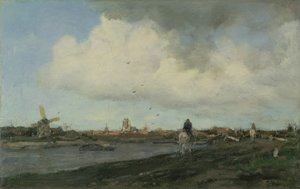 Paisagem com moinhos de vento, 1890-5