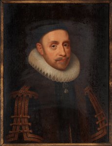 Gustave II Adolphe de Suede (1594-1632) - Peinture de Jacob Hoefnagel (1575-vers 1630), huile sur bois (65x48 cm) de Jacob Hoefnagel