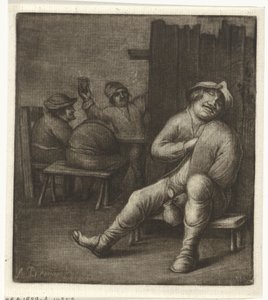 Homem dormindo em uma pousada de Jacob Hoolaart