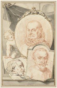 Retratos de Roelant Savery, Frans Snijders e Theodoor Rombouts