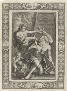 A Imaginação Doma o Pai Tempo Folha de rosto para: J.C. Weyerman. As descrições da vida dos pintores de arte holandeses e pintores de arte, 1729