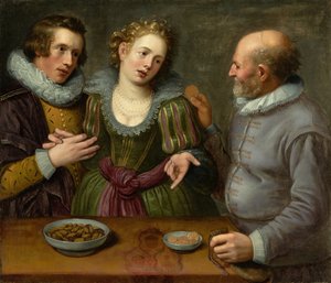Uma alegoria do amor desigual, por volta de 1620 (óleo sobre tela)
