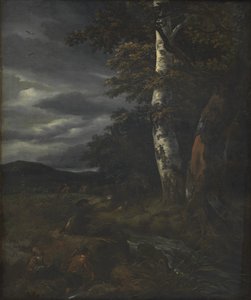 Paisagem com uma cena de caça de Jacob van Ruisdael